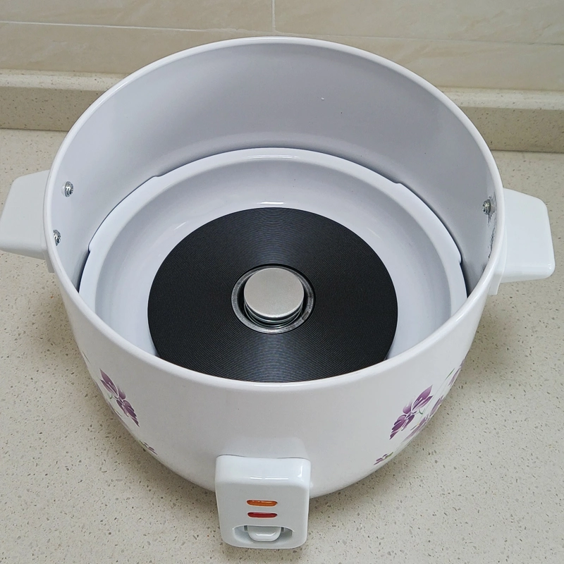 OEM Nepal Pakistan Popular White Printing Flower 1.5L Drum Rice Cooker