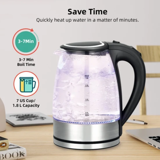 Home Appliance Glass Kettles Hervidor De Agua Electric Jug Kettle New ABS Plastic Electric Kettle 1.8 Liters