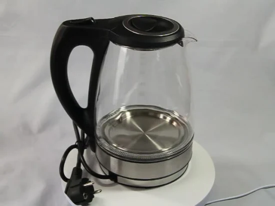 Glass Electric Kettle with One Button Lid Open Design High Power of 2000W Stainless Steel Decoration and PP Lid, 360 Degree Rotation Cordless