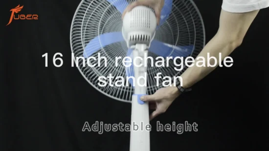 Portable Electric 12V DC AC Stand Fan 16 Inch Rechargeable Swing Standing Fan