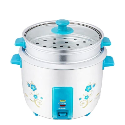 Printing Flower Glass Lid Aluminum Steamer Drum Rice Cooker