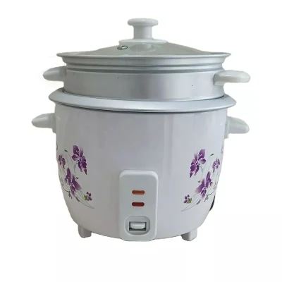 OEM Nepal Pakistan Popular White Printing Flower 1.5L Drum Rice Cooker