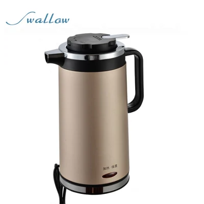 Double Wall Layer Plastic Electric Kettle, Good Quality Electric Kettle Food Grade Stainless Steel and PP Material