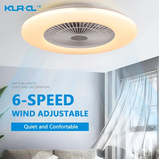 Bluetooth APP Control 6-Speed Control Modern Ceiling Fan with Dimmable Light